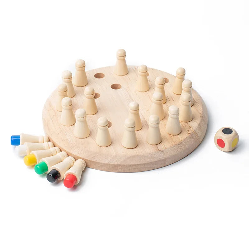 Wooden Memory Match Chess Game Board - Kids' Educational Toy