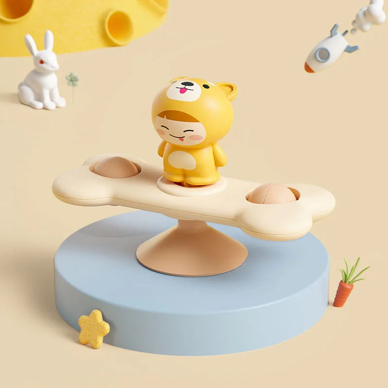 1PC Baby Cartoon Sea Animal Spinners Toy ABS Suction Cup Spinning Top Gyro Stress Reliever Kids Bath Toys