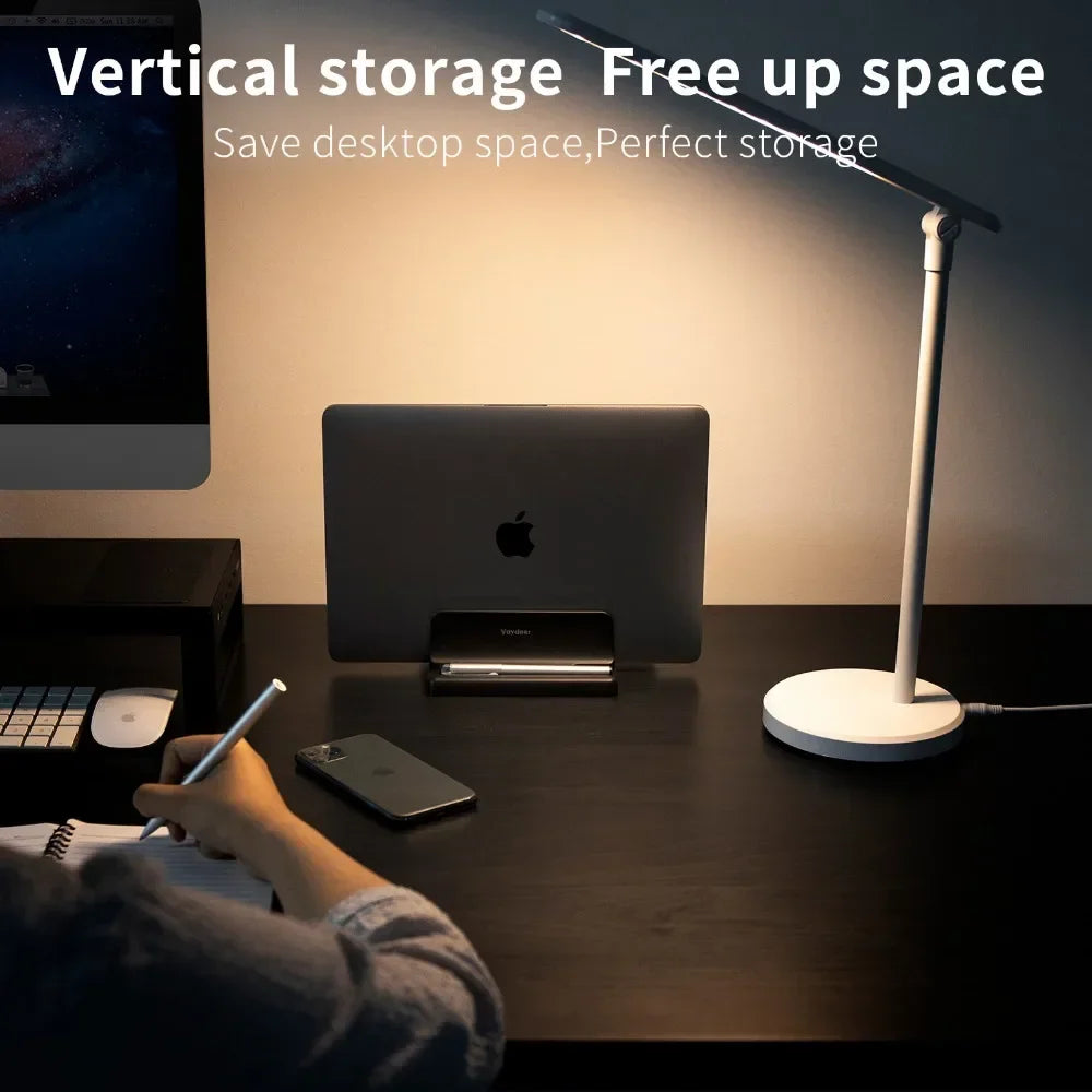 Adjustable Vertical Laptop Stand - Space-Saving 3-in-1 Desktop Holder