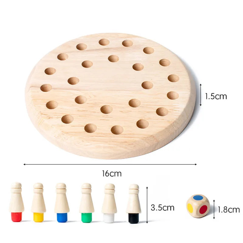 Wooden Memory Match Chess Game Board - Kids' Educational Toy