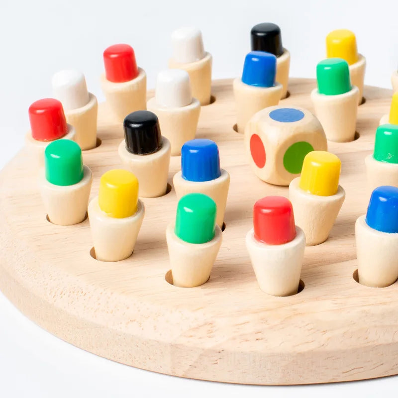 Wooden Memory Match Chess Game Board - Kids' Educational Toy